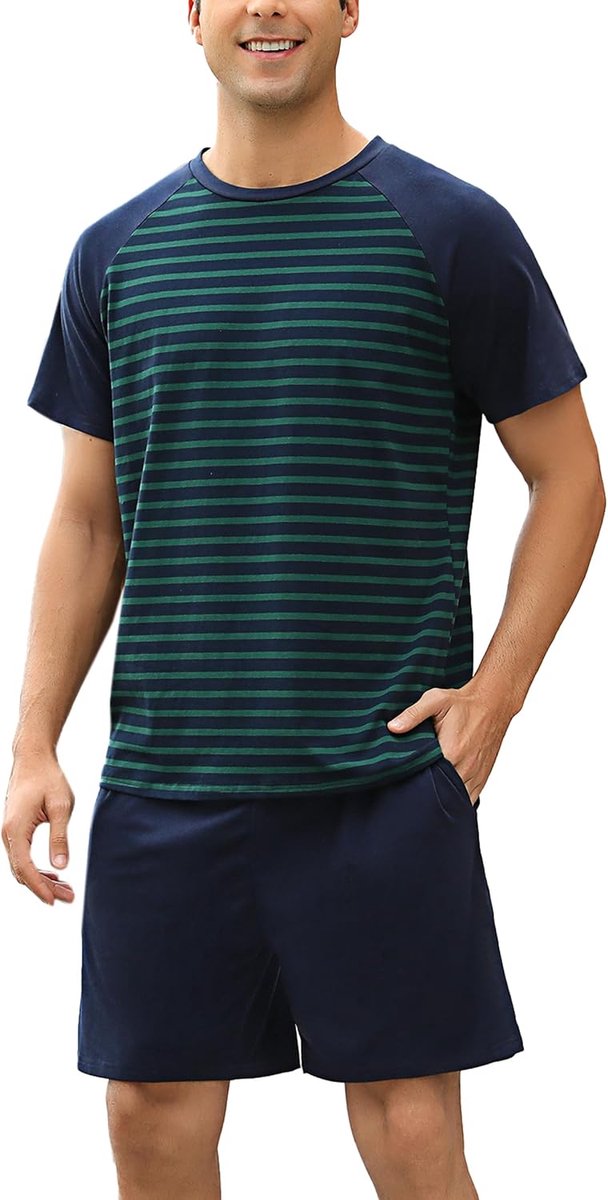 Pyjama heren korte pyjama set katoen voor mannen zomer nachtkleding