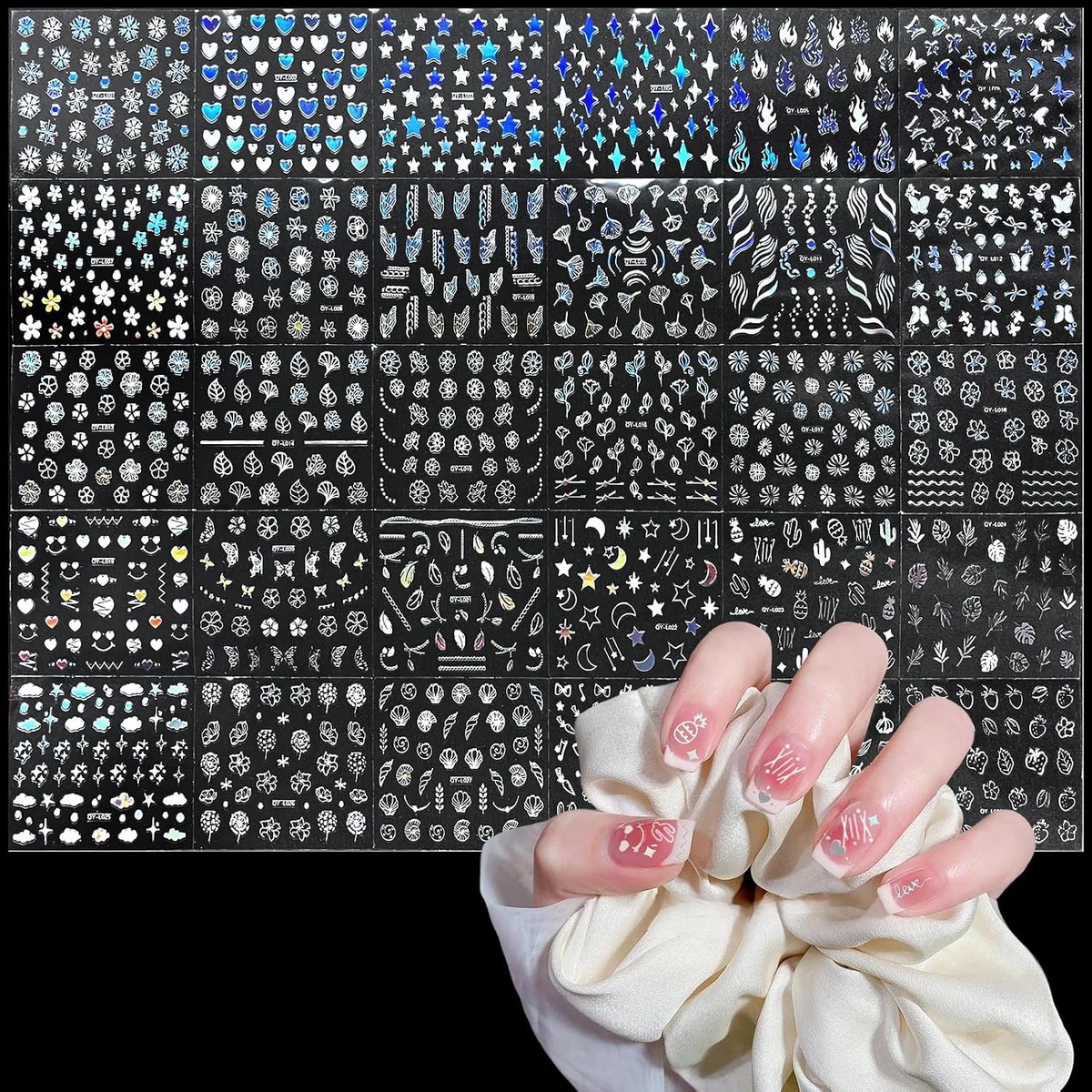Bloem nagelstickers 30 vellen - zelfklevend - kleurrijk en schattig - voor vrolijke nagelkunst - SnelShoppen