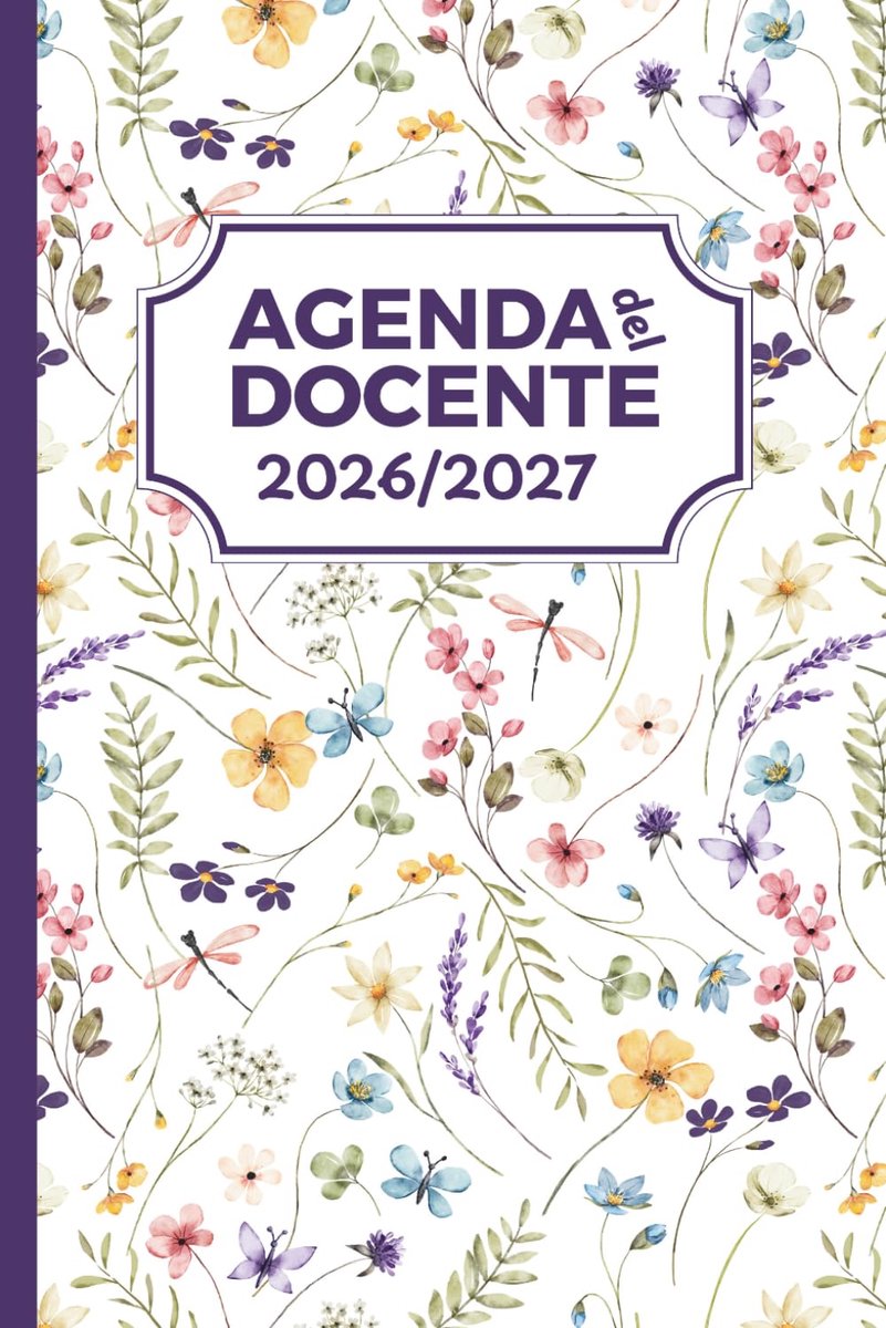 Agenda del docente 2026/2027 - A5 formaat - bloemen ontwerp - organisatie van lessen en afspraken - ShopVlot