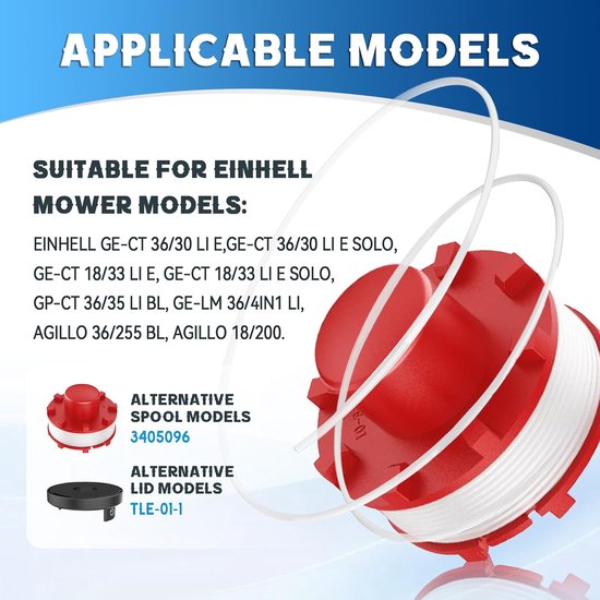 draadspoel compatibel met Einhell 3405096, reservedraadspoel voor — afbeelding 2