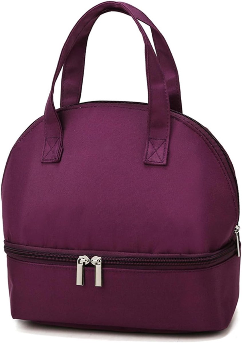Koeltas 9 liter - dubbel laags - donkerpaars - ideaal voor werk en picnics - SnelShoppen