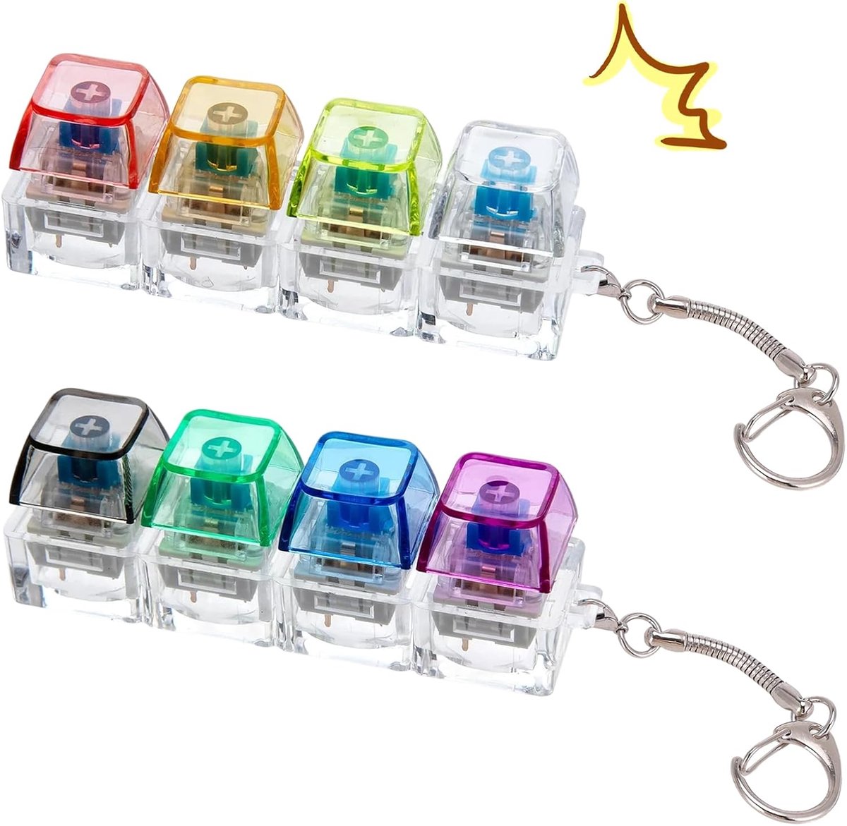 2 stuks toetsenbord fidget toys volwassenen set, fidget toys toetsenbord fidget toy sleutelhanger clicker stressvermindering volwassenen clicker toetsenbord hanger sleutelhanger