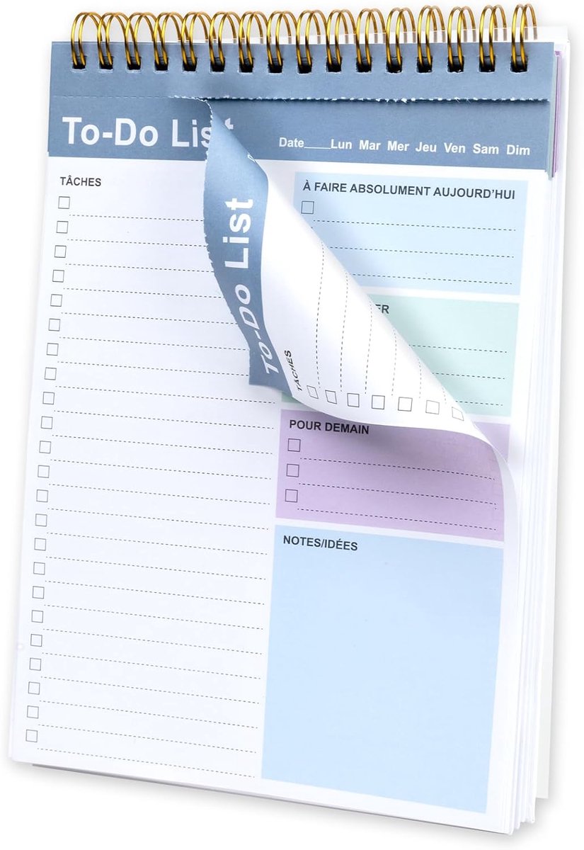 Franse dagplanner, ongedateerd, 3 kleuren, scheurvast, 1 stuk