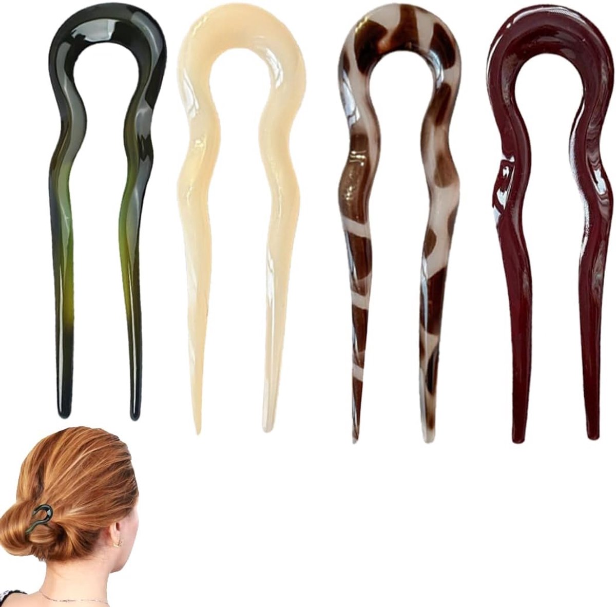 Haarspelden Franse haarspelden U-vormige haarspeld grote French Twist haarpin voor dames styling haaraccessoires voor dik haar, knots, twist-haarvork