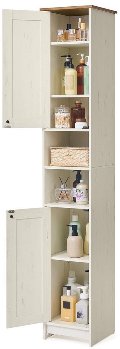 Badkamerkast - Snapsemble - Supersnelle montage - 30 x 30 x 170 cm - Wit
