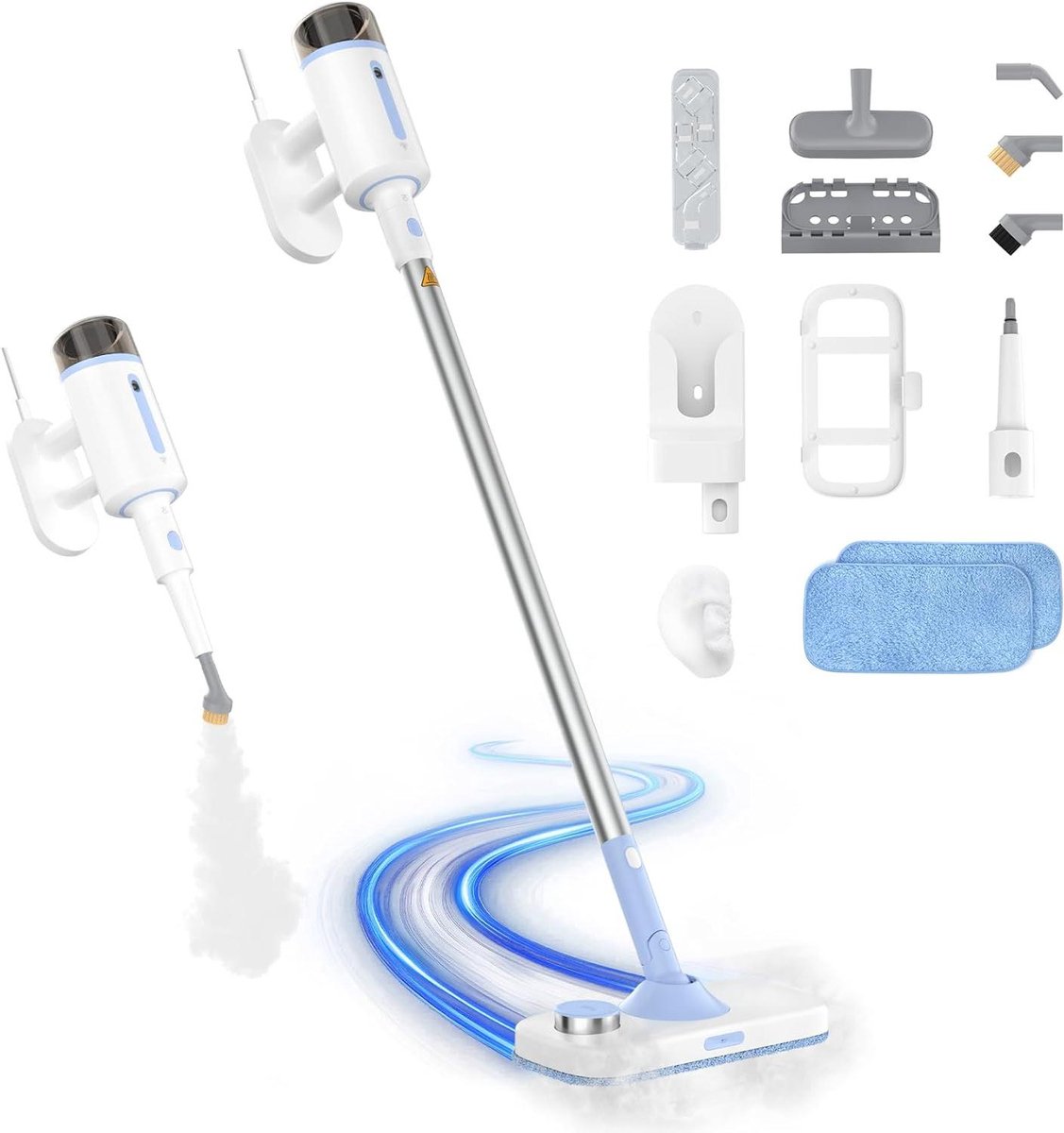 Stoomreiniger 10-in-1 - Stoommop Handstoomreiniger - Grondig Reinigen - Chemisch Vrij - 1500 Watt - Wit