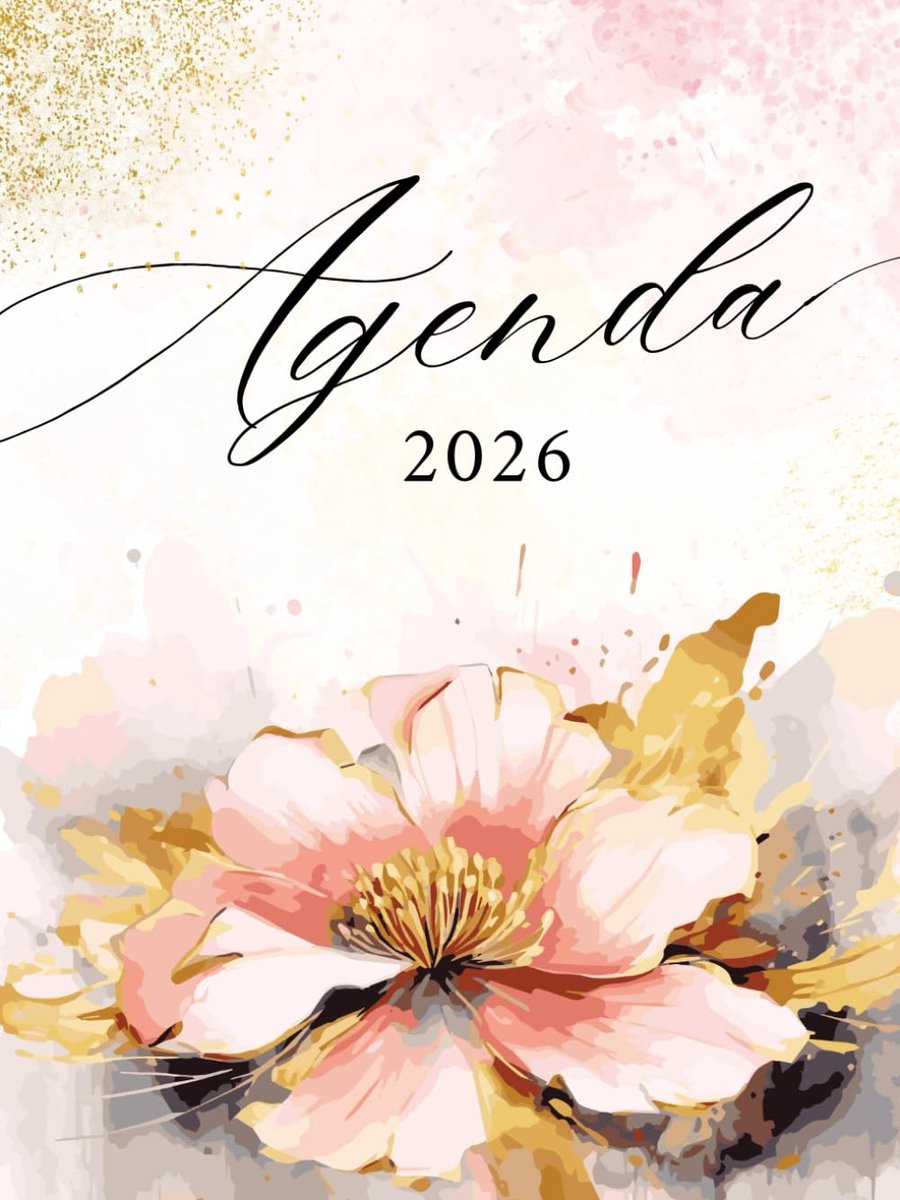 Agenda Semainier 2026 - Groot Formaat A4 - Elegante Bloemenomslag - Perfect voor Studenten en Professionals - ShopVlot
