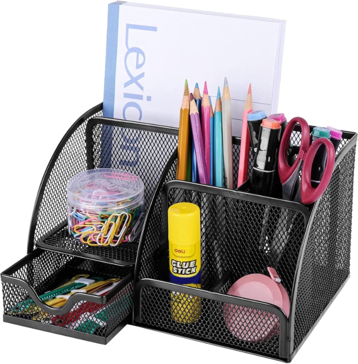 Desk organiser met lades - metalen bureau-organiser - multifunctionele accessoires - ideaal voor kantoor en school - ShopVlot