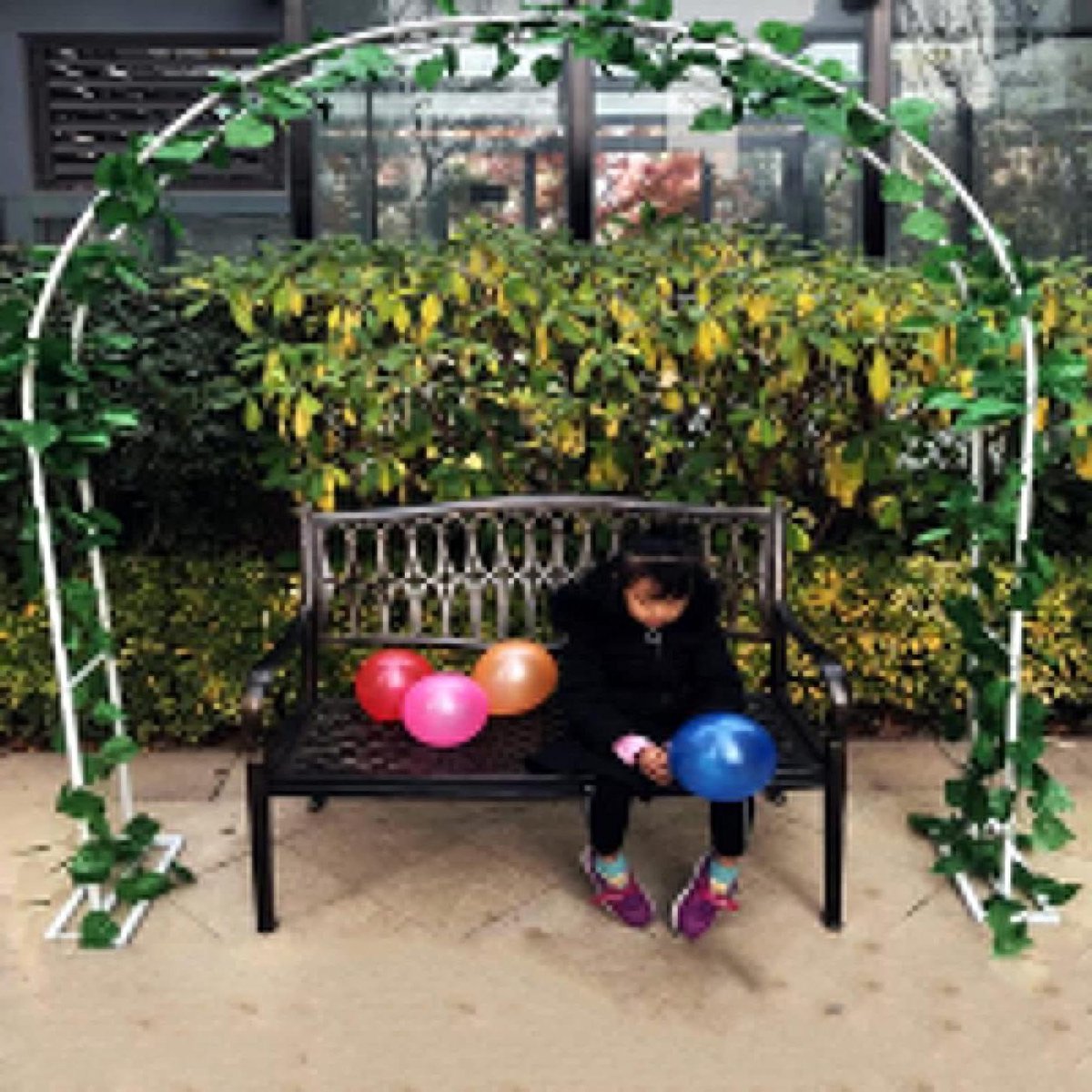 Metalen Rozenboog - Tuinboog Pergola - Klimplanten Ondersteunen - Weerbestendig Vrijstaand - 240x220x25cm - Wit