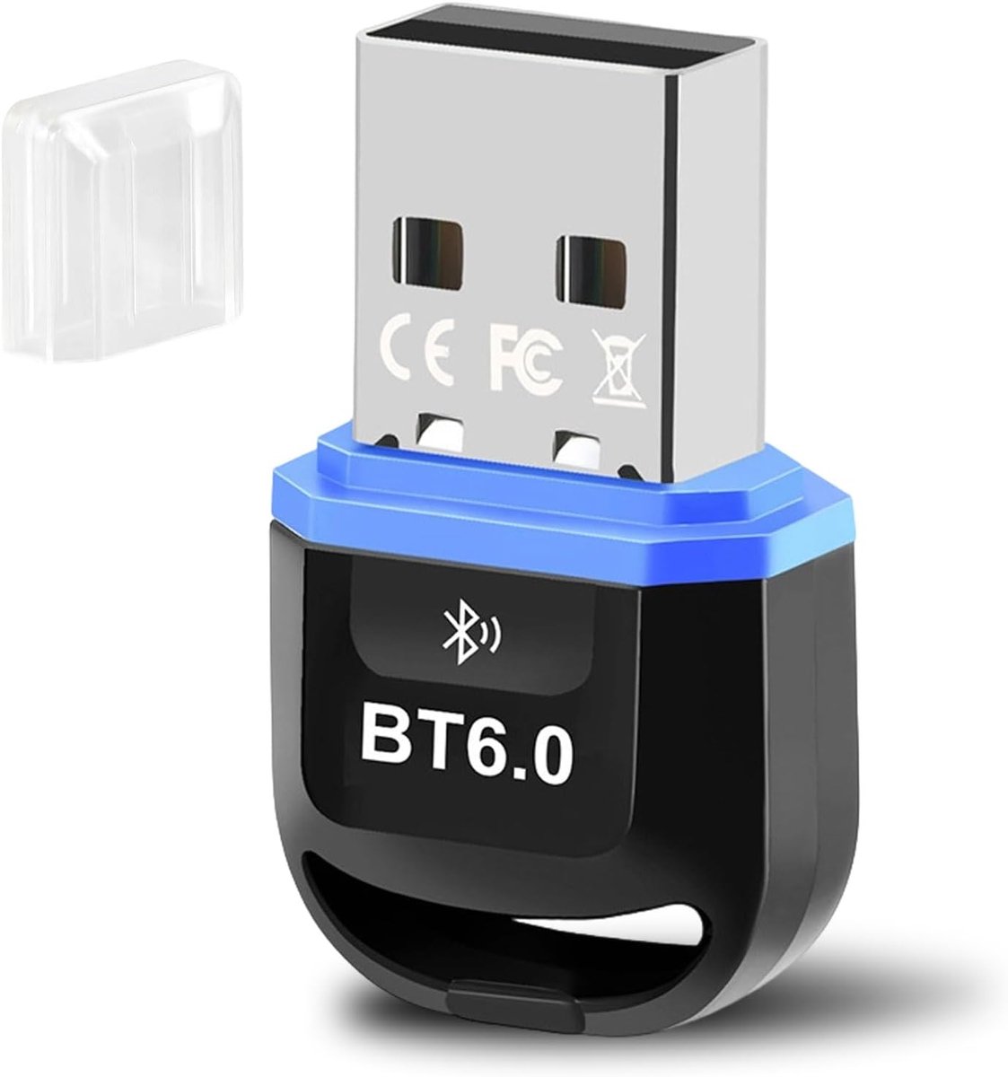 SnelShoppen - A1 Bluetooth 6.0 Adapter USB Dongle voor PC, Bluetooth Stick voor Muis, Ondersteunt tot 5 Apparaten Gelijktijdig, Grote Bereik, Lage Lat