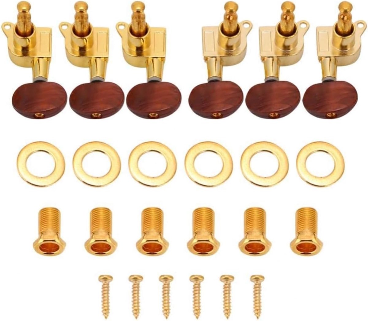 Tuners Guitar Tuning Mechanism, Precision Tuning Adjustable Tuning Pegs for Electric Acoustic Guitar, Gold Plated Durable Mechanism for Stage Performance Studio Recording Home Practice