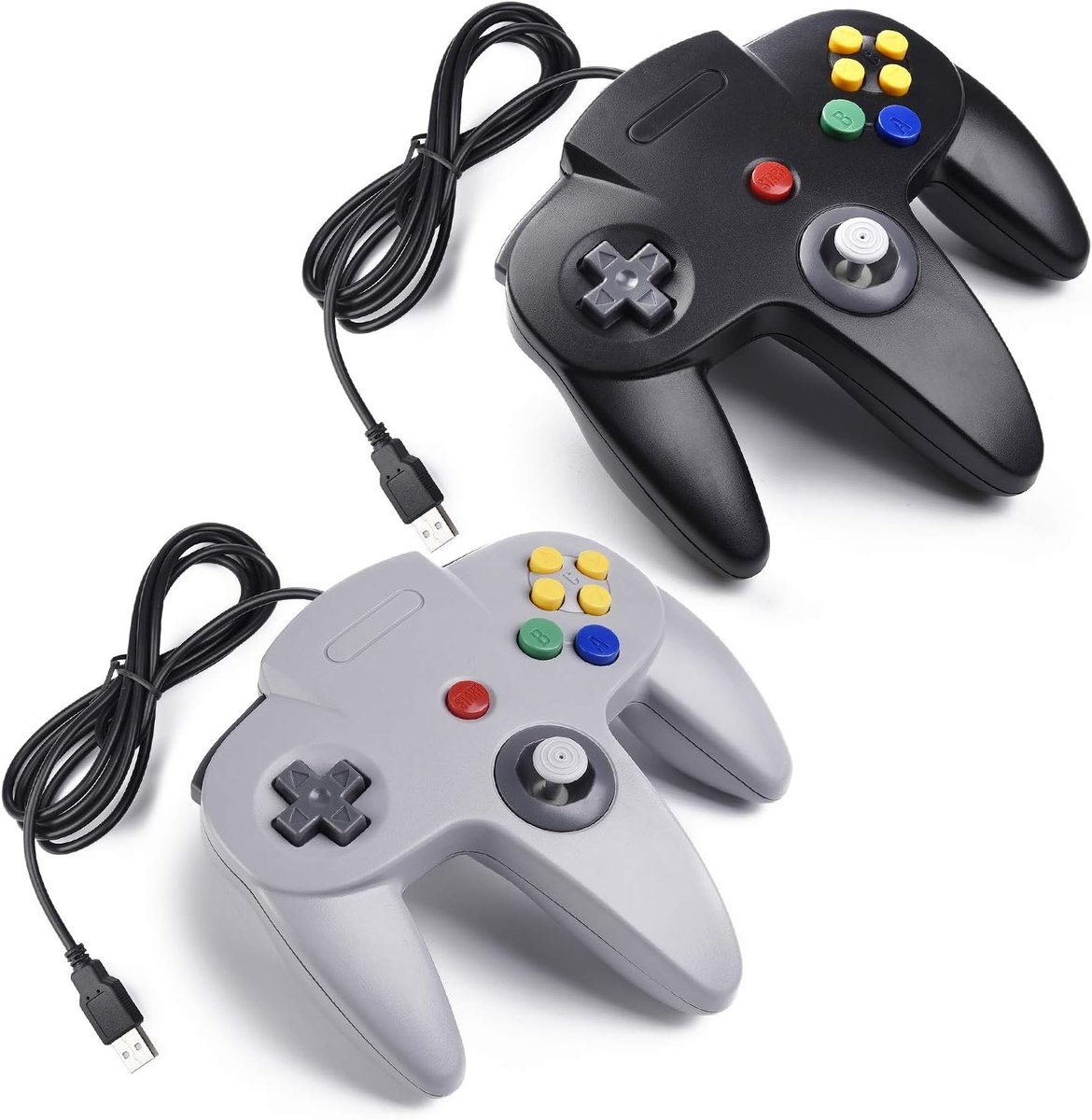 USB N64-controller 2 stuks - Retro gamepad joystick - Compatibel met Windows en Mac - Ideaal voor nostalgische gaming - ShopVlot