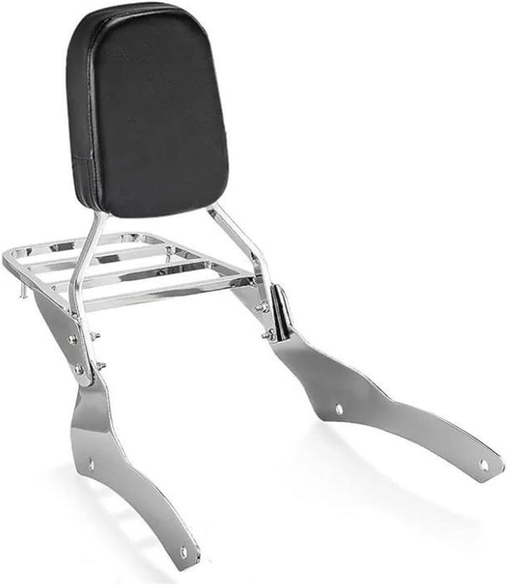 Motorfiets Rugleuning - Passagierssteun Sissybar - Comfortabel Rijden - Afneembare Bagagedrager - 323 kg - Zwart