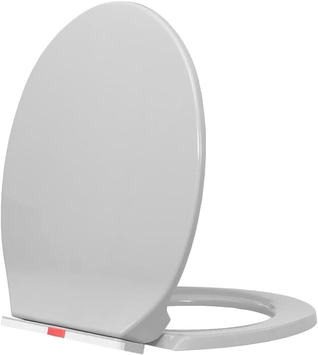 Toiletbril Ovaal - WC-bril Deksel - Badkamer Comfort - Softclose Mechanisme - 42.5 x 35 cm - Lichtgrijs