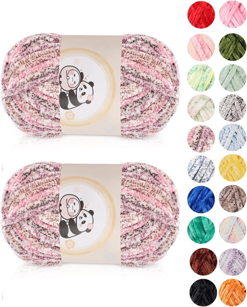Dikke chenillewol om met de hand te breien, zachte chunky chenille, pluizig breigaren, pluizig fluweel, chenille garen om te haken, warme pluche wol voor mutsen, sjaals, dekens, roségoud