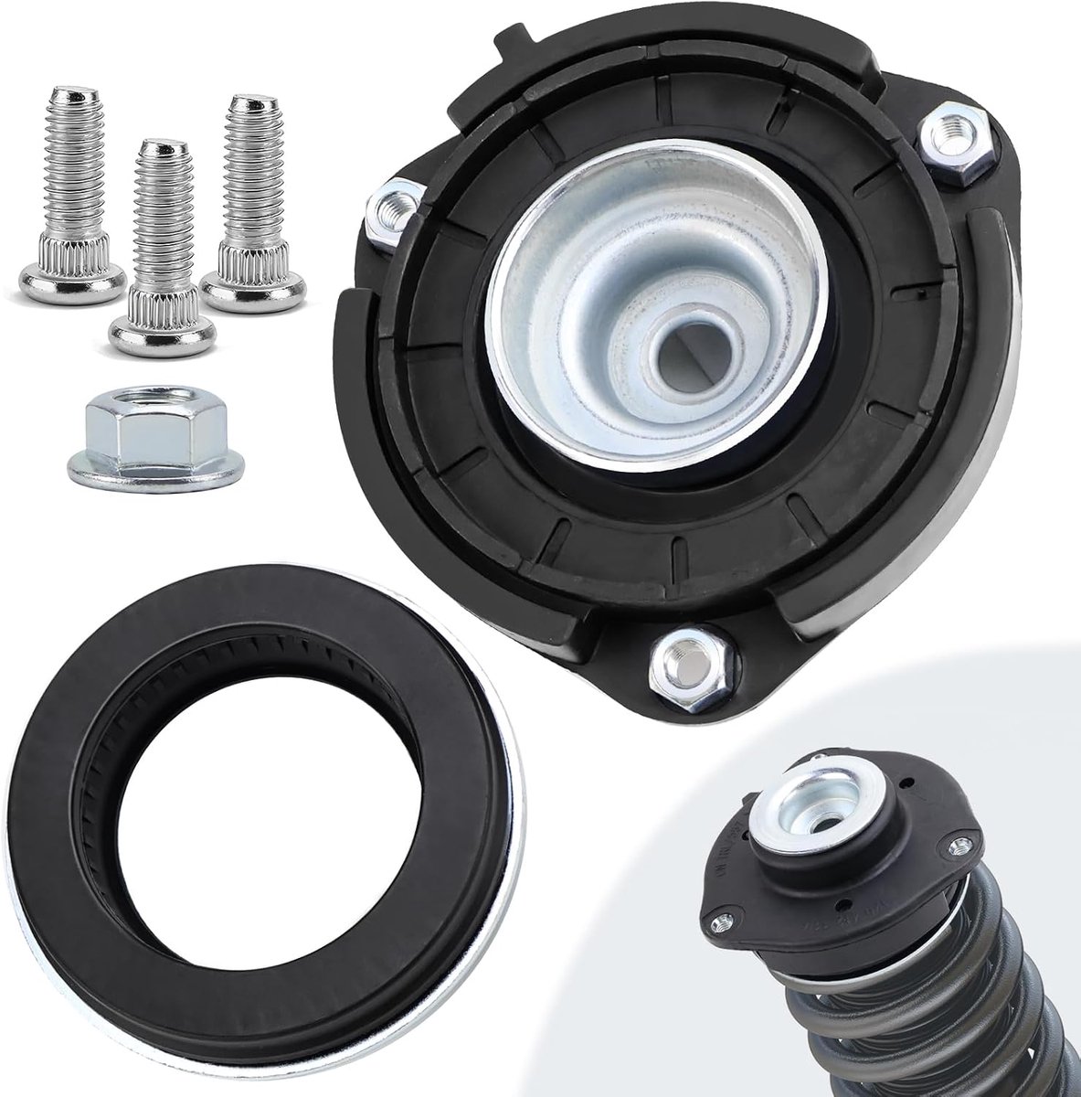 Domlager voor, compatibel met VW Golf 5 6 Passat B6 B7 Tiguan Caddy, Audi A3 Q3 TT, Skoda Octavia Superb, Seat Altea Leon veerpootsteunlagerset met kogellagers, vervanging 1K0412331B