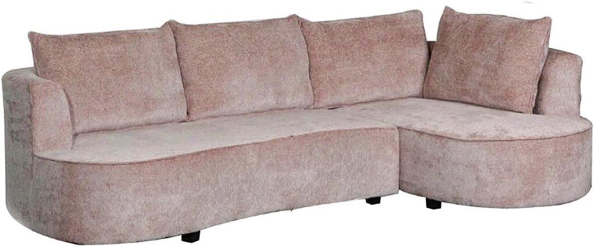 Hoekbank rond Lando 270 cm - taupe chenille - rechter lounge - eenvoudige montage - ShopVlot