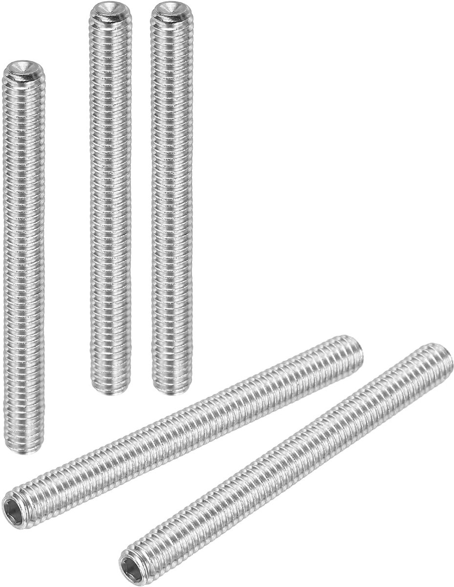 50 stuks madenschroeven M4 x 40 mm, 304 roestvrij staal