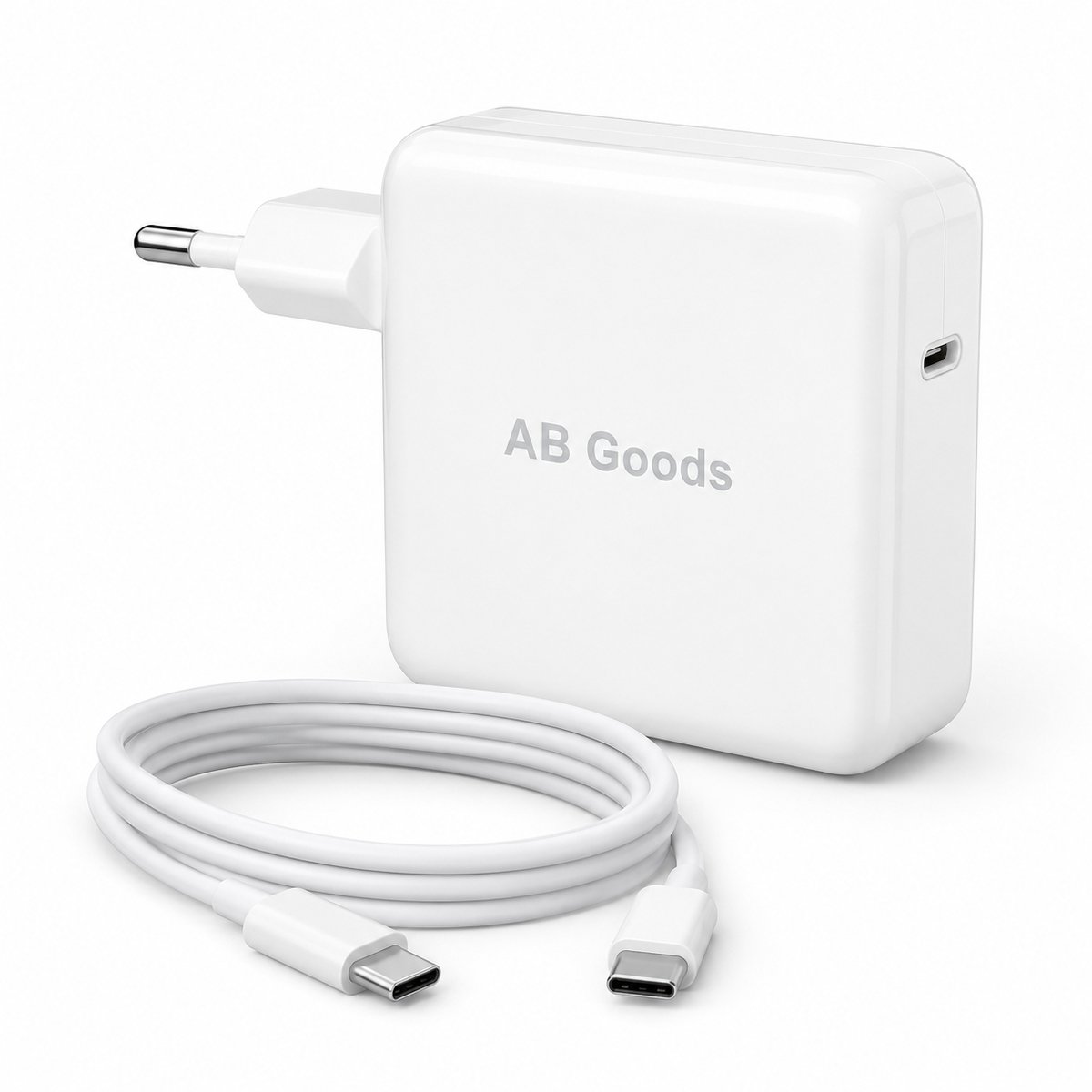 AB Goods USB C Oplader - 67W Snellader - USB C Adapter - Adapter + Kabel 2M - Geschikt Voor iPhone Oplader 15 / 16 / 17 - Snellader Oplaadkabel