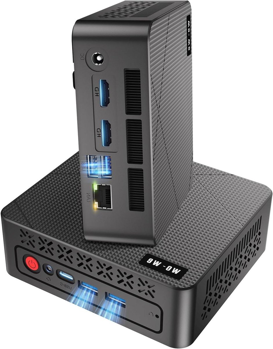 Mini Desktop Computer - Kantoor PC - Productief Werken - Krachtige Ryzen Processor - 8GB RAM 256GB SSD - Donker Zwart