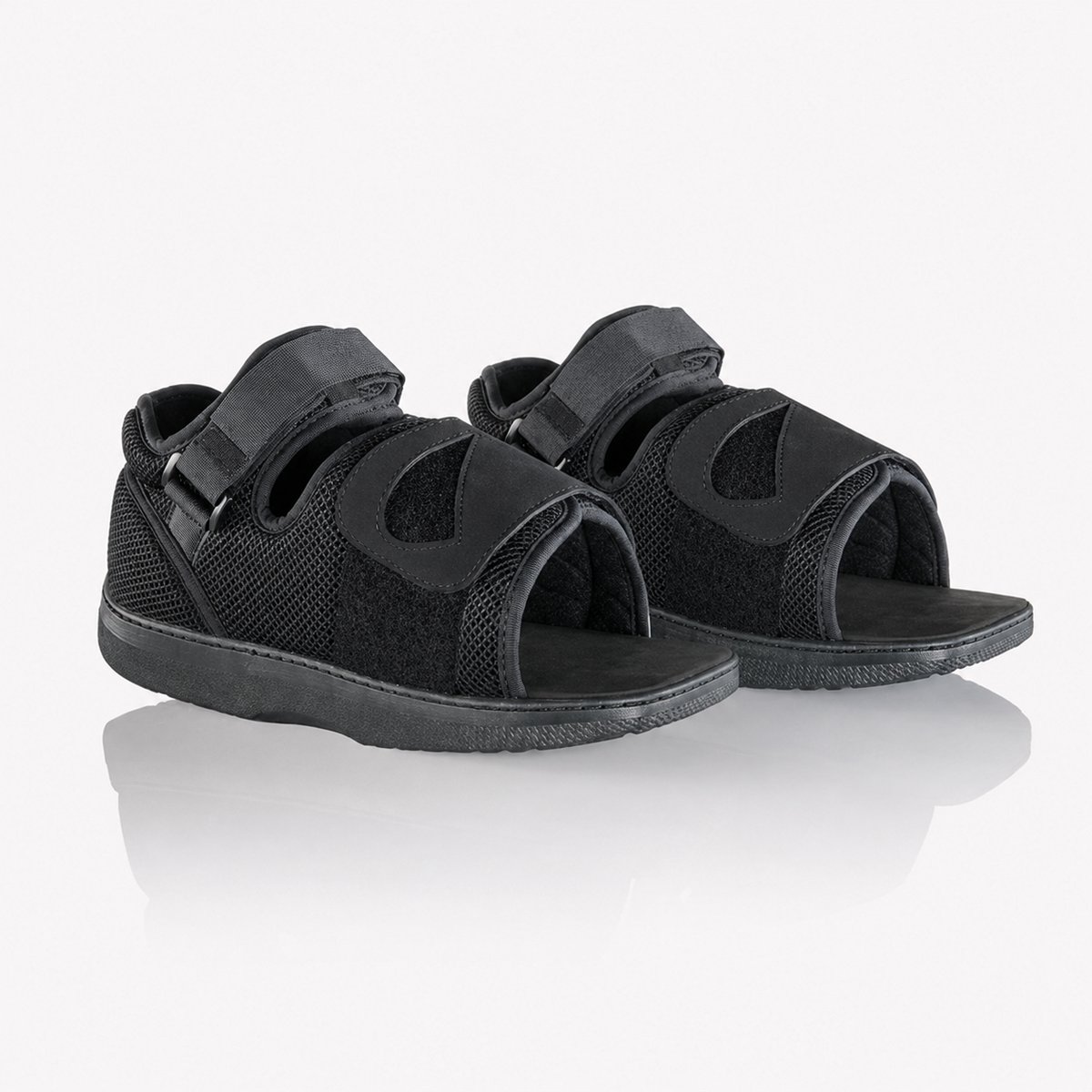 BORT Verbandschoen Open Model - Paar van 2 Verbandschoenen - Postoperatieve Schoenen - Verbandsandaal - Zwart 42-43