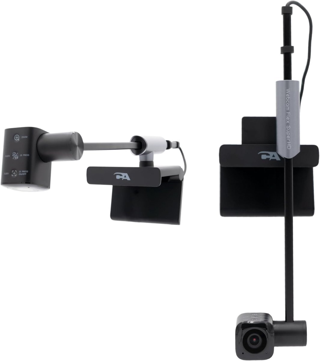 SnelShoppen - CA Essential HD Webcam Flex - Multifunctionele Webcam met Drie Montageposities, Center View voor Oogcontact, Deskshare Tafelweergave en