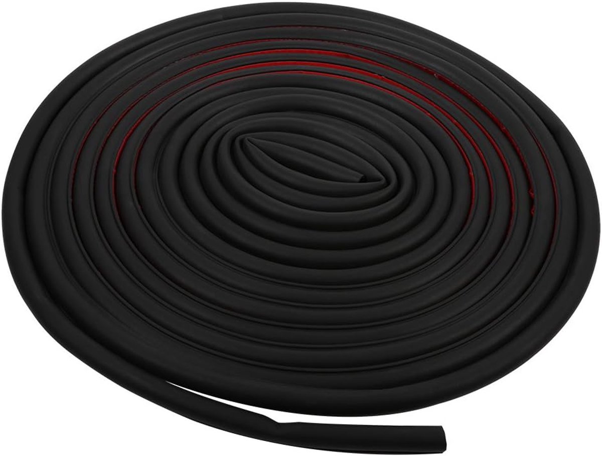 Autodeur afdichting strip 8 m - D vorm rubber - tochtstrip zwart - voorkomt geluidsoverlast - SnelShoppen