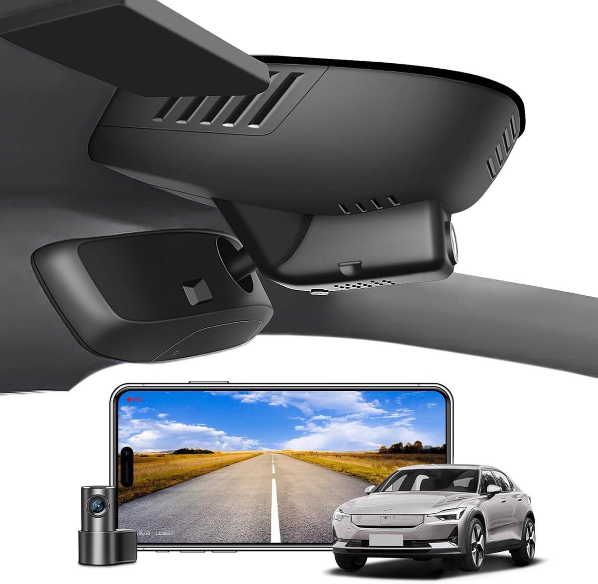 Dashcam 4K+1080P - Voor Volvo Polestar 2 2021-2024 - Voor- en achtercamera - Eenvoudig te installeren - ShopVlot