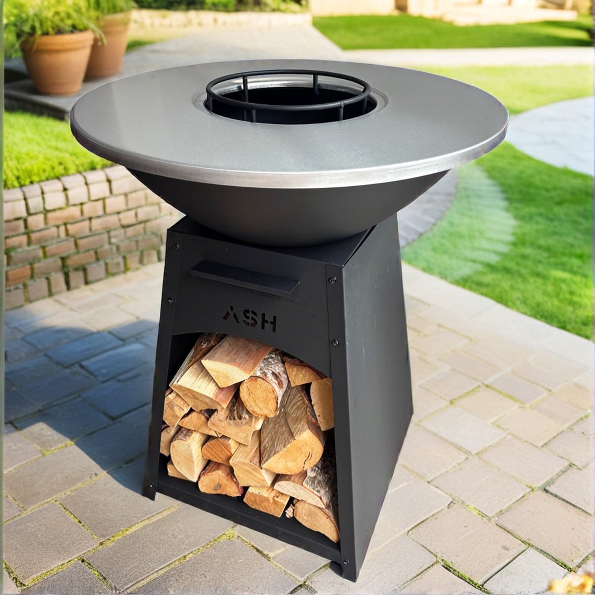 Plancha BBQ Ø70 cm - Zwart - Luxe uitstraling - Gezellig samen grillen - ShopVlot