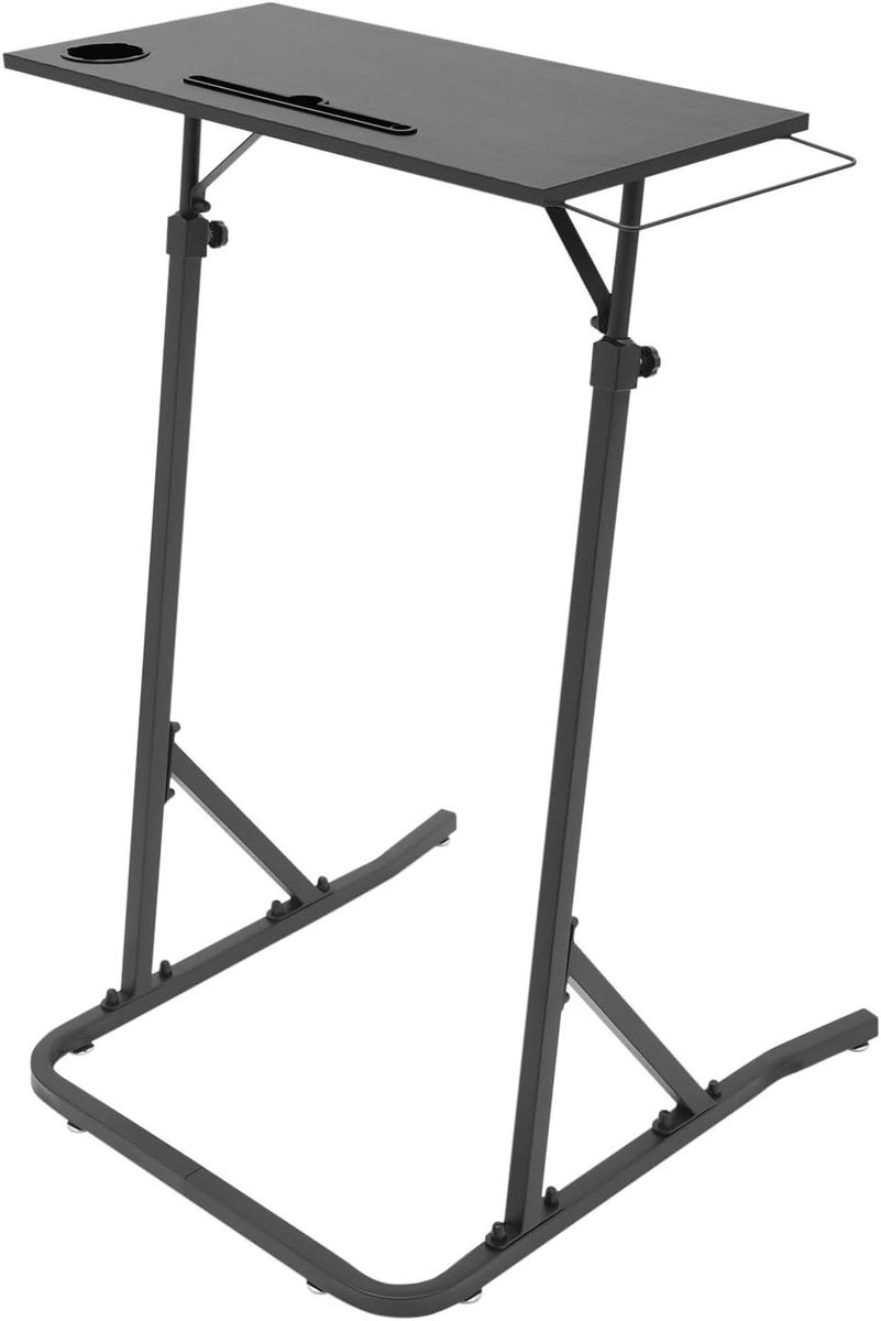 Fiets Bureau - Laptop Tafel Bike Trainer - Fitness en Werk - Verstelbare Hoogte - 64.5-143 cm - Zwart