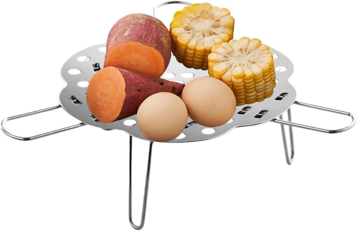 Stoommandje - Keuken stoommandje - Groente stomen - Verstelbaar en opvouwbaar - 15.6-24.2 cm - Zilverkleurig