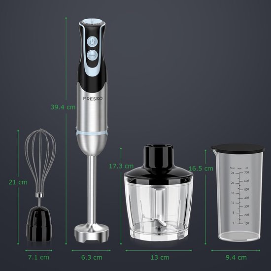 4-in-1 staafmixer met 1000 W vermogen en 12 snelheden van Domo — afbeelding 3