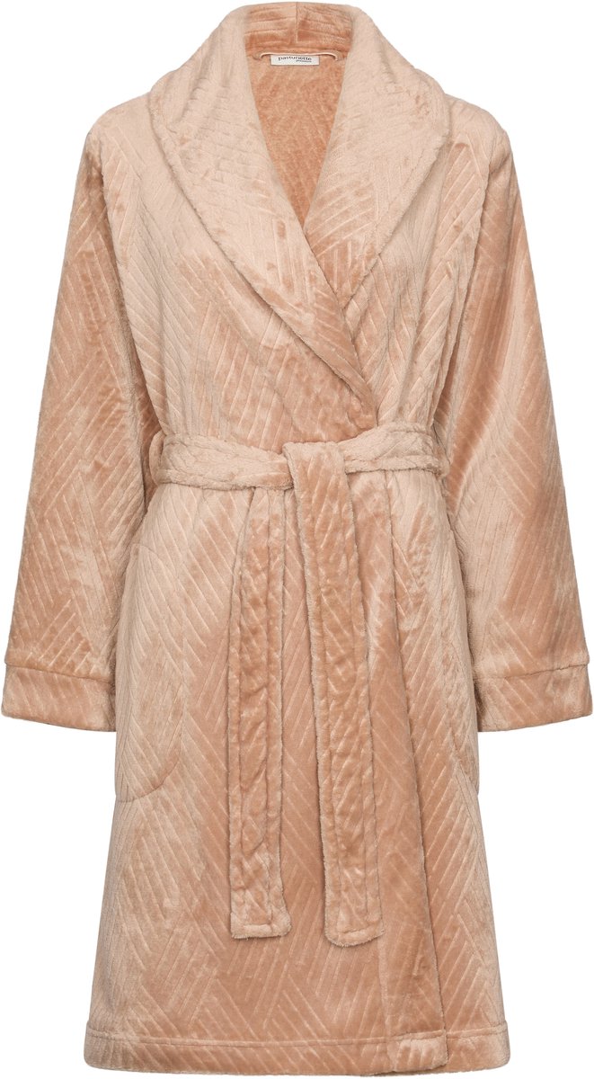 Pastunette Premium - Badjas - Couture - Flannel Fleece - Beige - Maat L
