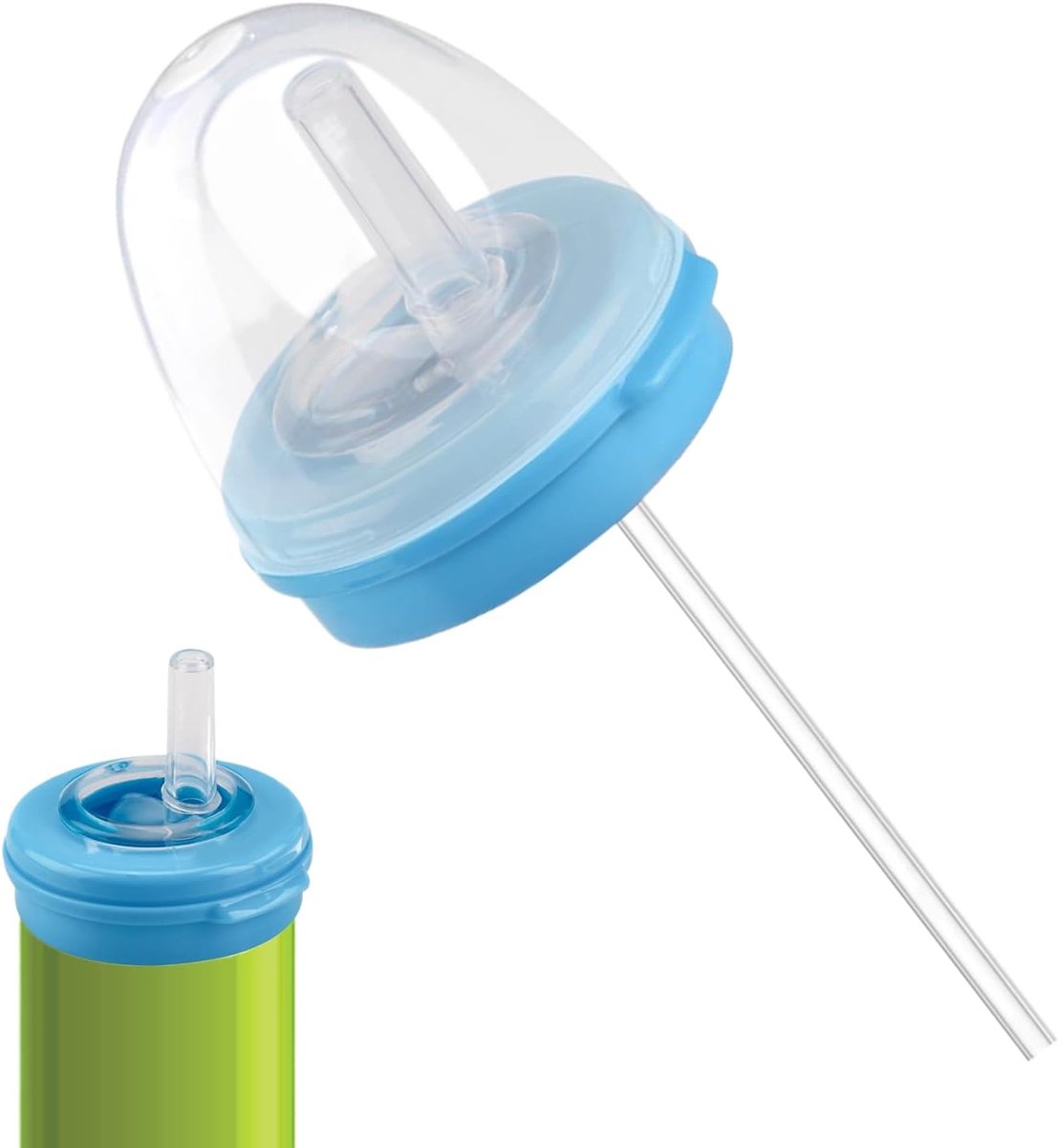 Frisdrankblikje met rietje - Toppers voor drankblikjes - siliconen lekvrije herbruikbare deksels - met rietje - voor sap, ingeblikte energiedranken, frisdrank, bier, outdoor, picknick, reizen, kamperen - blauw