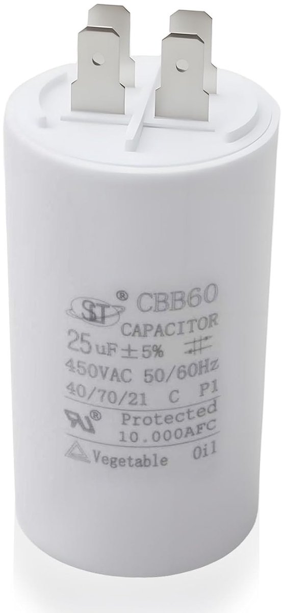 SnelShoppen - CBB60 450V 25uF Startcapacitor voor Motoren, Universeel, Kunststof Behuizing, Geschikt voor Zwembadpomp, Airconditioning, Elektrische Mo