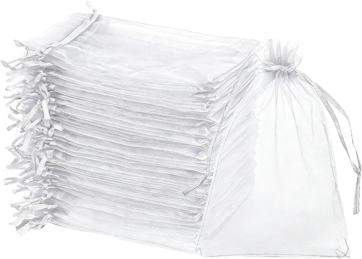 Fruitbeschermzakken - Beschermhoezen Gewassen - Tuinieren Beschermen - Trekkoord Sluiting - 100 stuks - Wit
