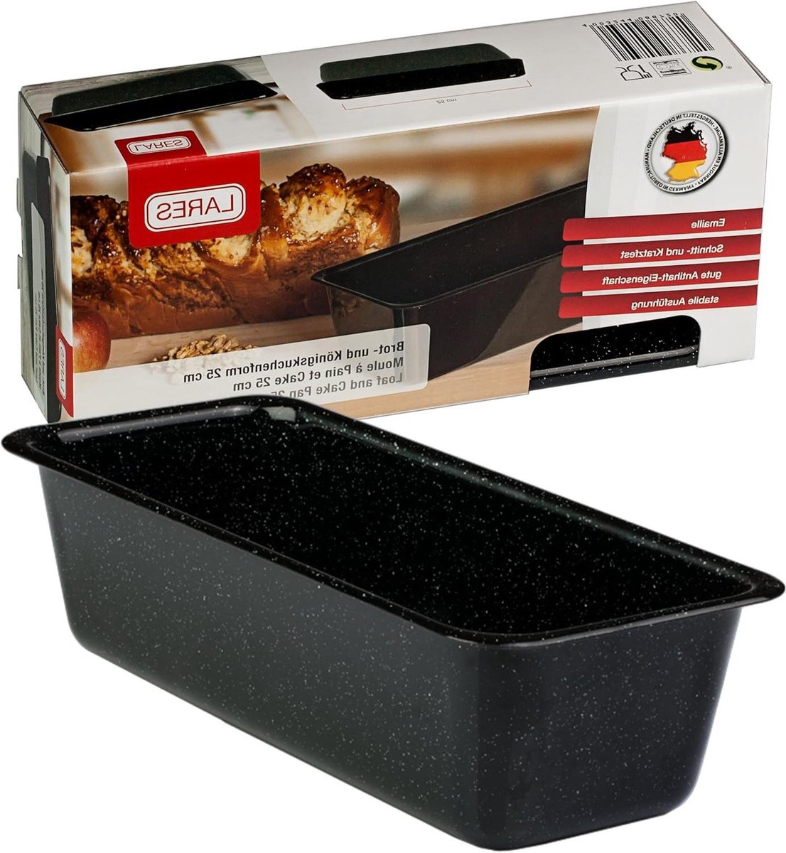 Brood en Cakevorm - Bakvorm - Brood Bakken - Roestvrij Emaille - 25 cm - Zwart