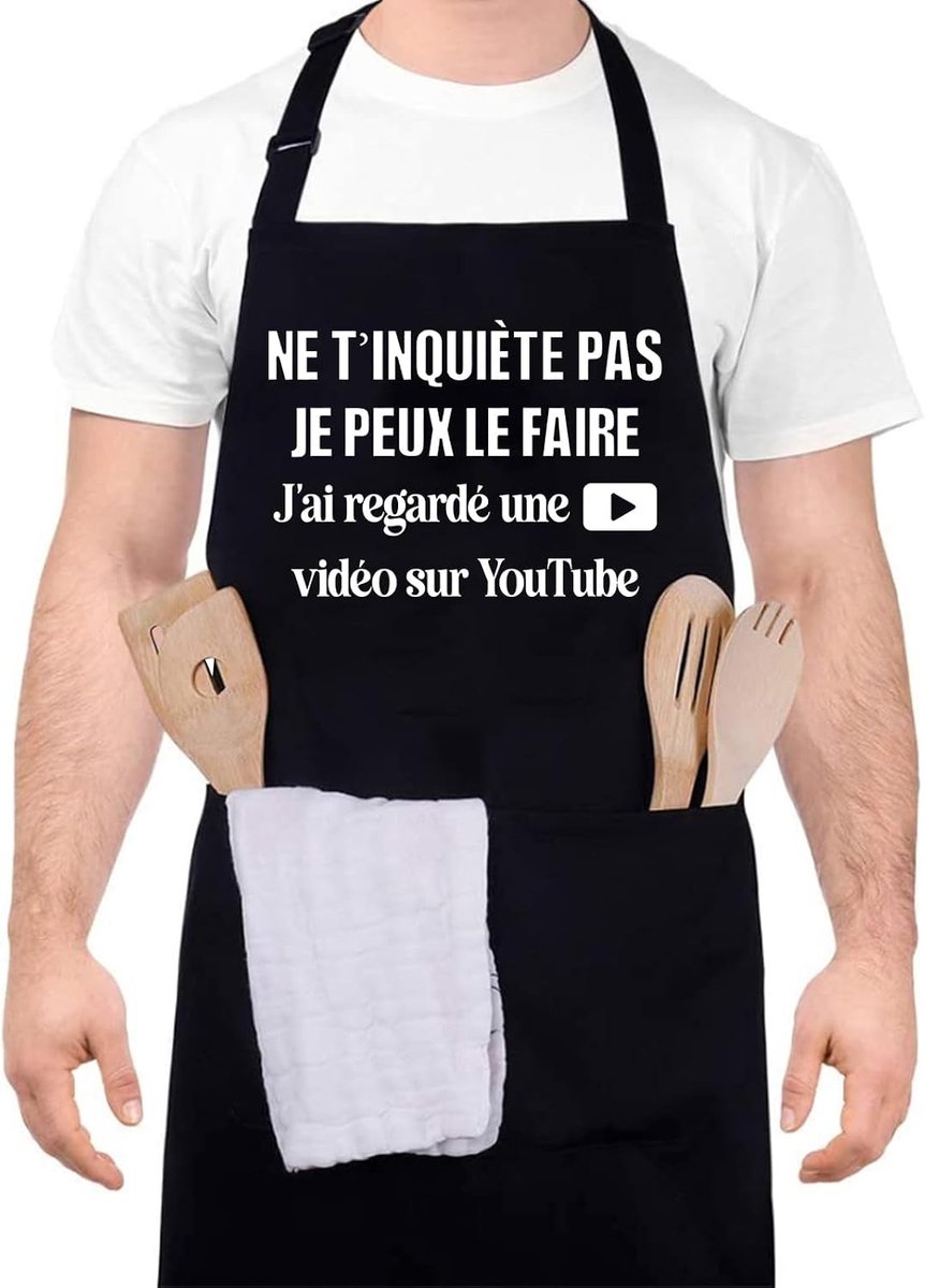 Kookschort voor Mannen en Vrouwen, Waterdicht en Verstelbaar, Met 2 Zakjes voor Koken, Tuinieren en Grillen