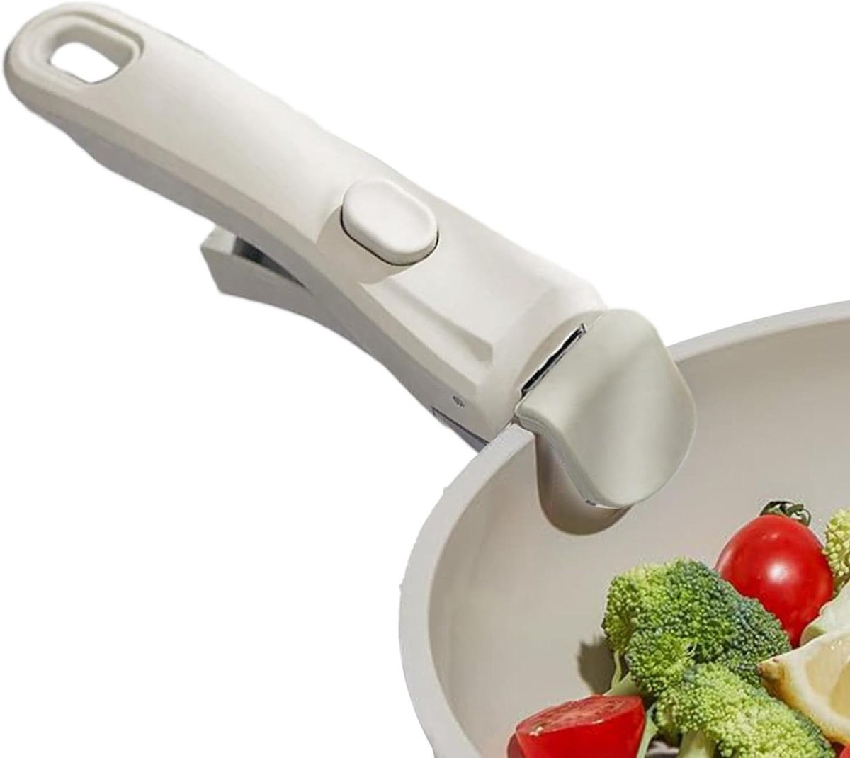 Afneembare Pannengreep - Verstelbare Handgreep - Koken Binnen en Buiten - One-Touch Openen Sluiten - 205 x 52 cm - Wit