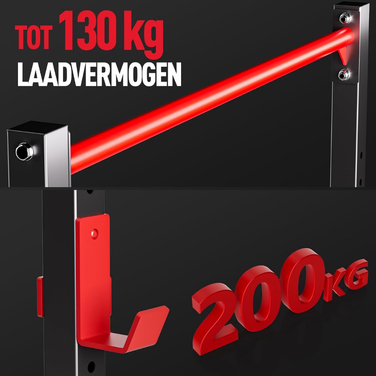 Groupe SEB JCP Squat Rack - Pull up Station - Zwart thumbnail 4