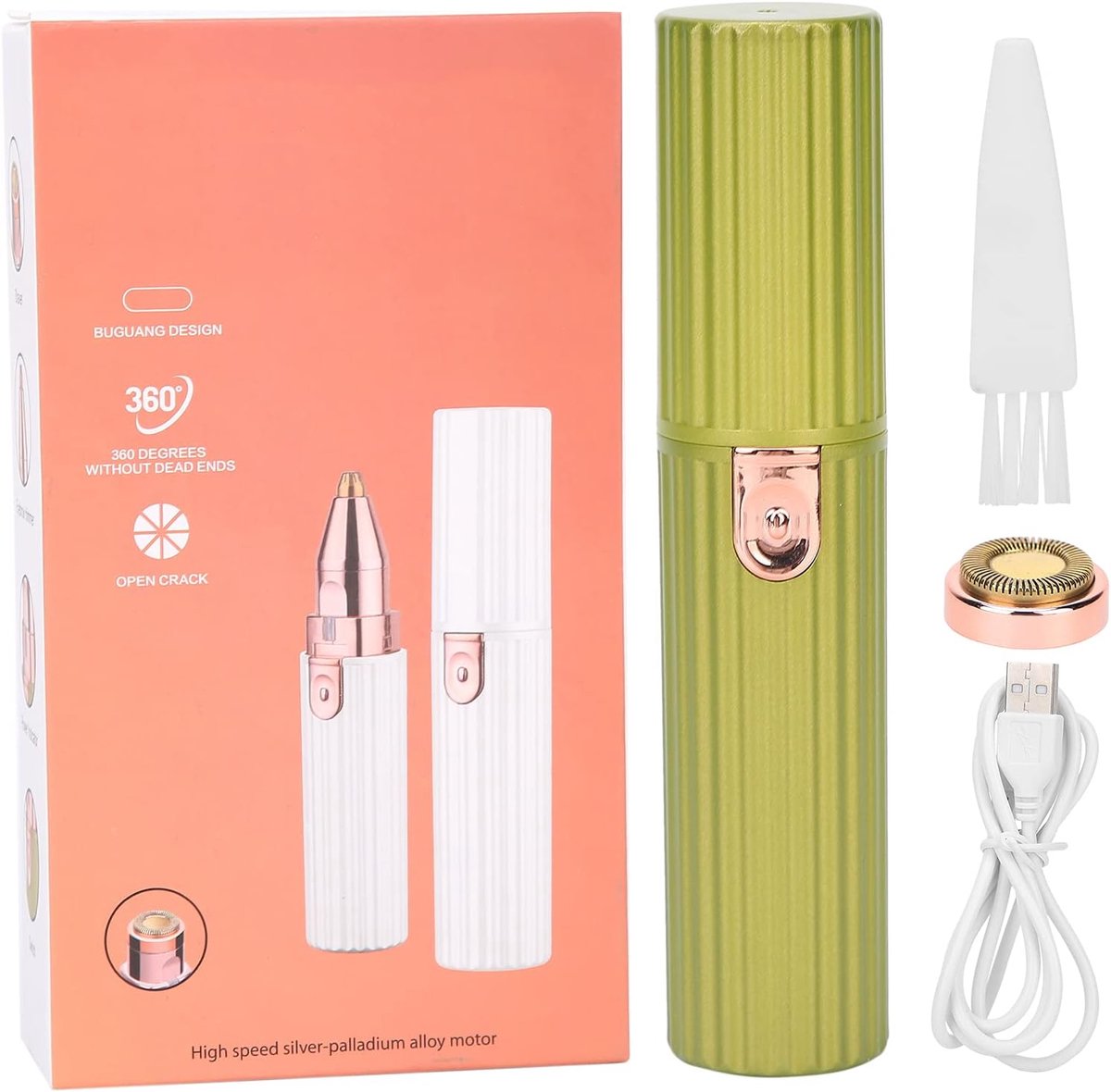 SnelShoppen - Draagbare Elektrische Wenkbrauwtrimmer, Professionele Pijnloze Epilator voor Gezichts- en Lichaamshaar, Geschikt voor Mannen en Vrouwen,