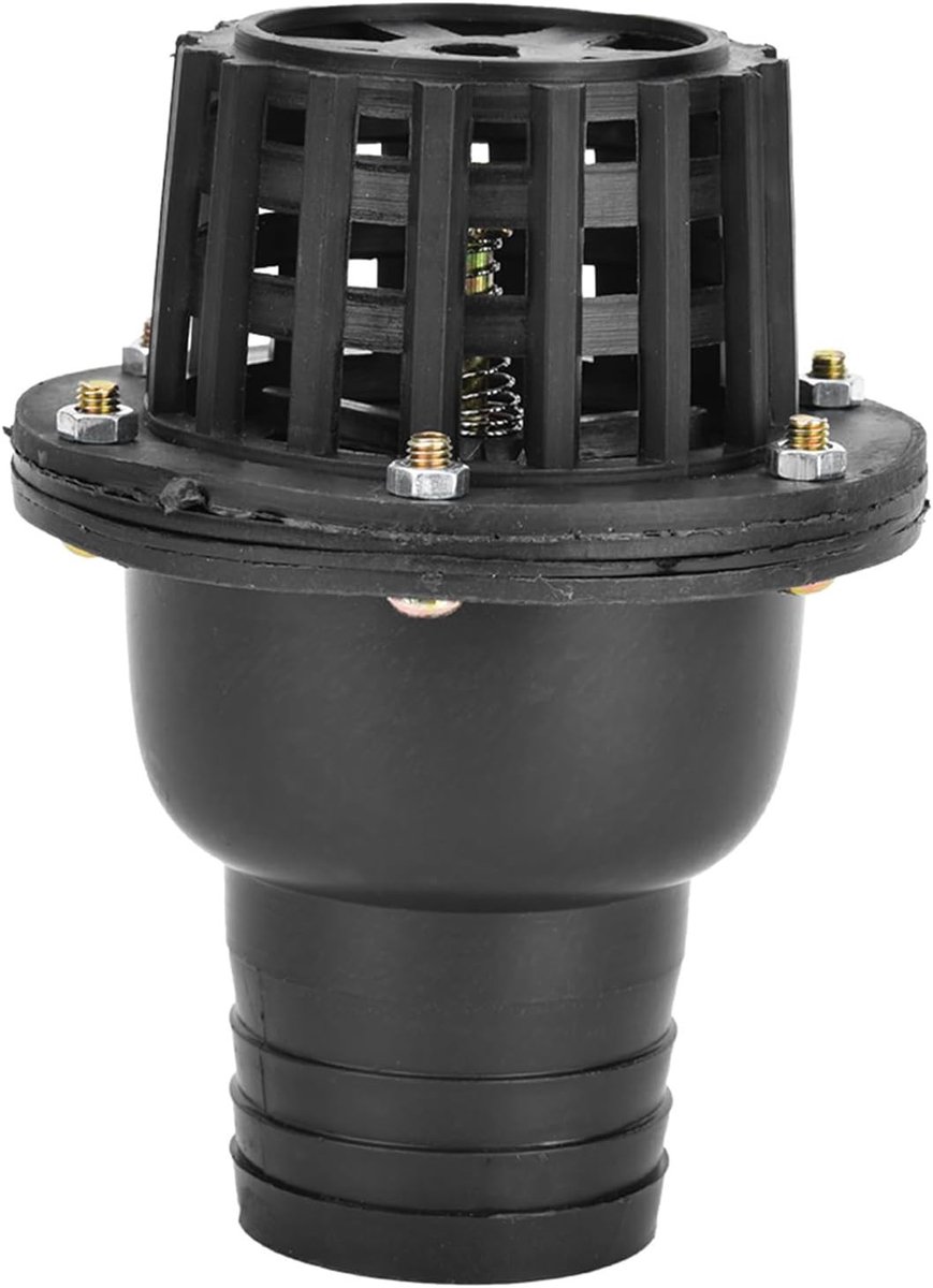 Voetventiel voor waterpomp, zwarte PVC lage druk vlakke terugslagklep, accessoires voor vloeistofmachines, 2 inch, ideaal voor irrigatie en waterbeheer