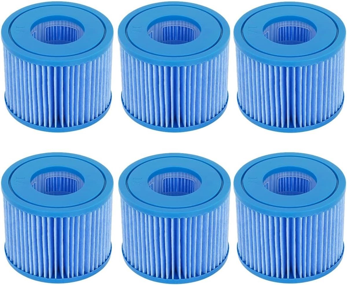 SnelShoppen - Filter cartridge waterfilter set van 6 vervangfilters voor zwembad, maat VI, verbeterde editie, geschikt voor massagebaden en spa's