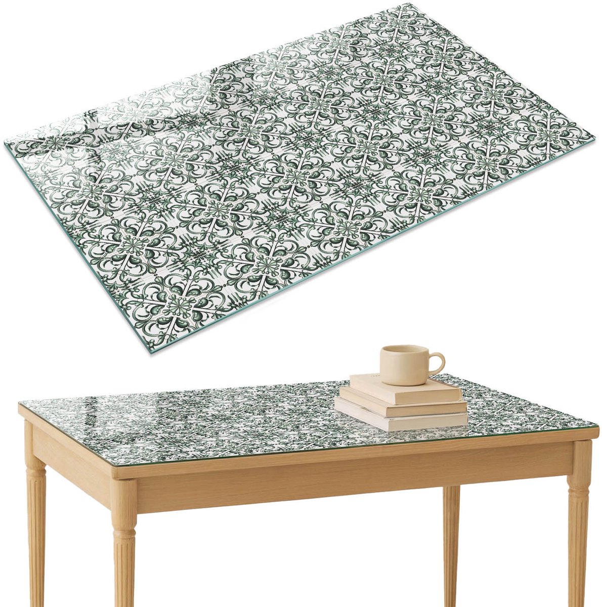 ArtPrintCave Klassieke patronen Glazen Tafelblad 120x80 cm - Tafelblad Rechthoek - Groente Glazen Eettafel - Achtergronden en patronen Bureaublad