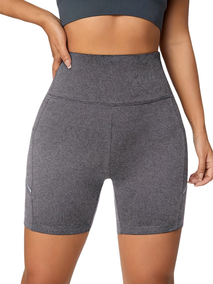 Currero Biker Short Dames Gymshort Korte Legging Lange Onderbroek Bikershort Met Pijpjes Grijs