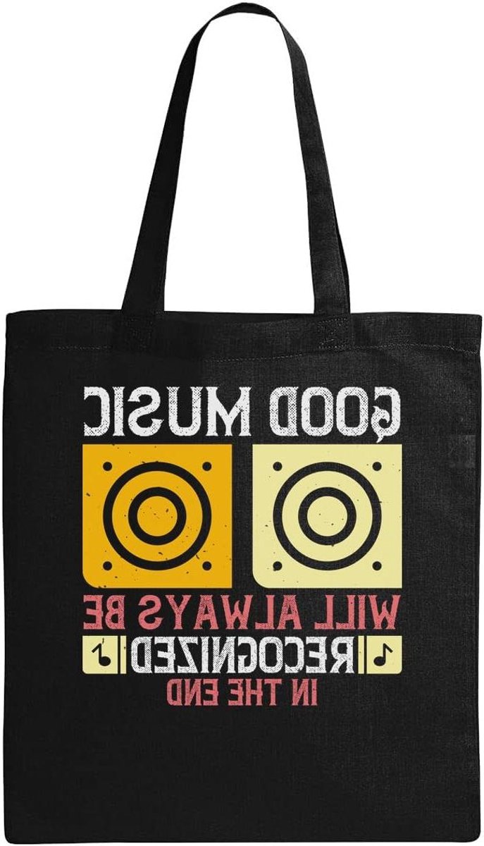 Ecologische Katoenen Tote Bag - Draagtas Boodschappentas - Dagelijks Gebruik - Versterkte Stresspuntstiksels - 38x42cm - Zwart