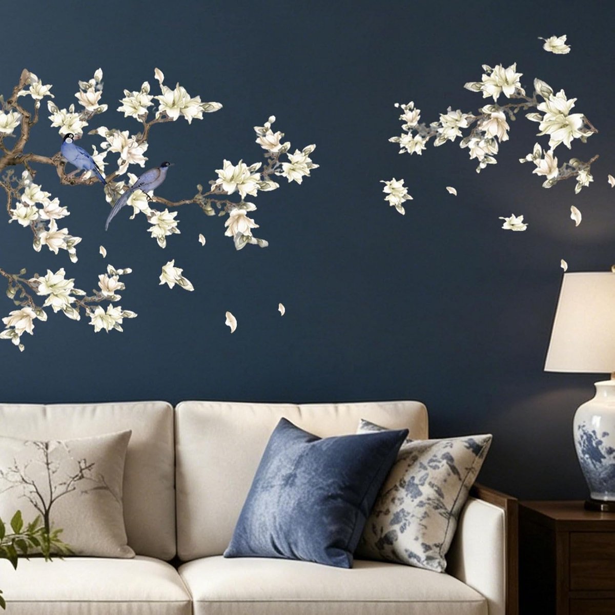 Muurstickers Bloemen Magnolia's Grote Decoratieve Muurstickers | Muurstickers voor slaapkamer en woonkamer