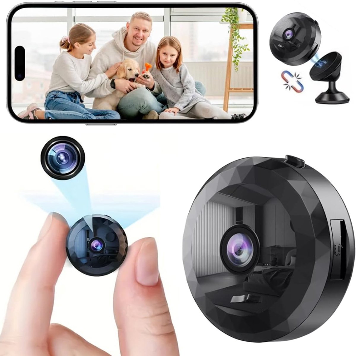 Zavio® Mini Spionagecamera - Verborgen Camera - Beveiliging Thuis -Zwart
