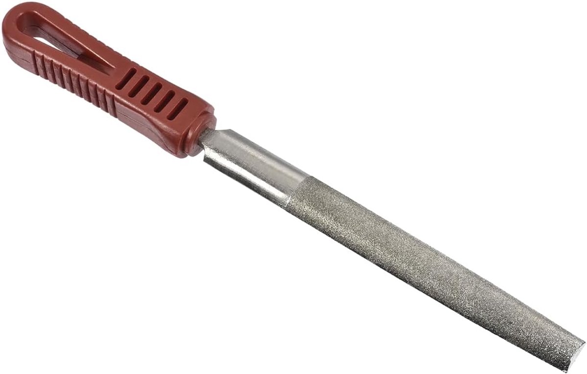 vijllengte 15 cm, totale lengte 25 cm, halfronde diamantvijl - (toepassingen: voor slijpmodellen)