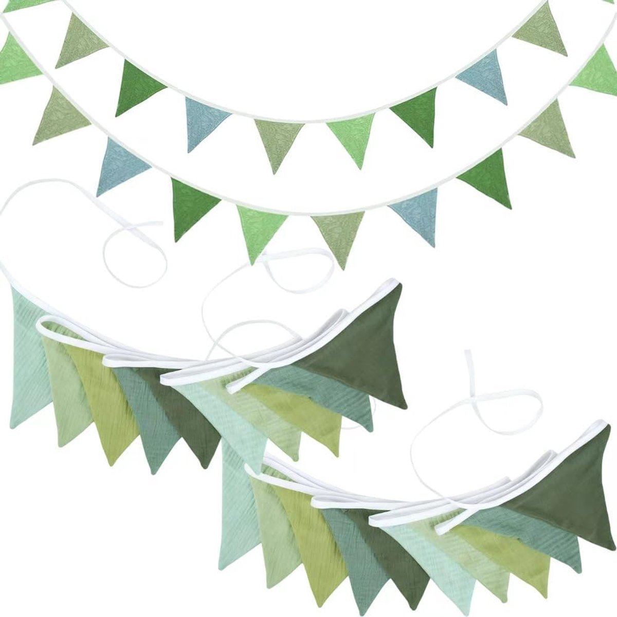Vlaggenslinger,2 Stuks,Driehoekige Vlaggetjes,Stof,Vlaggetjesslinger,Feest,Vlaggetjesslinger, Verjaardagsbanner,Meerkleurig,Vlaggenvlag (E) | Kleurrijke slinger voor kinderkamer, voor huisbed, babybed, kinderbed, wanddecoratie